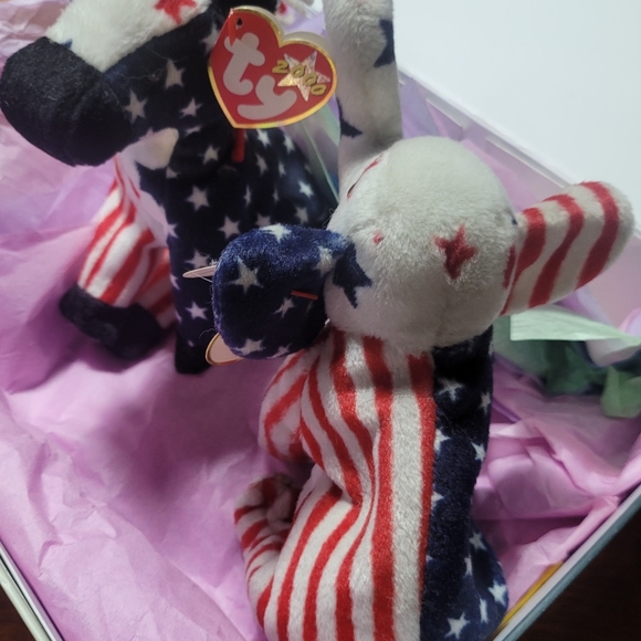 TY BEANIE BABIES RIGHTY AND LEFTY 2000 RARE - Picture 2 of 5